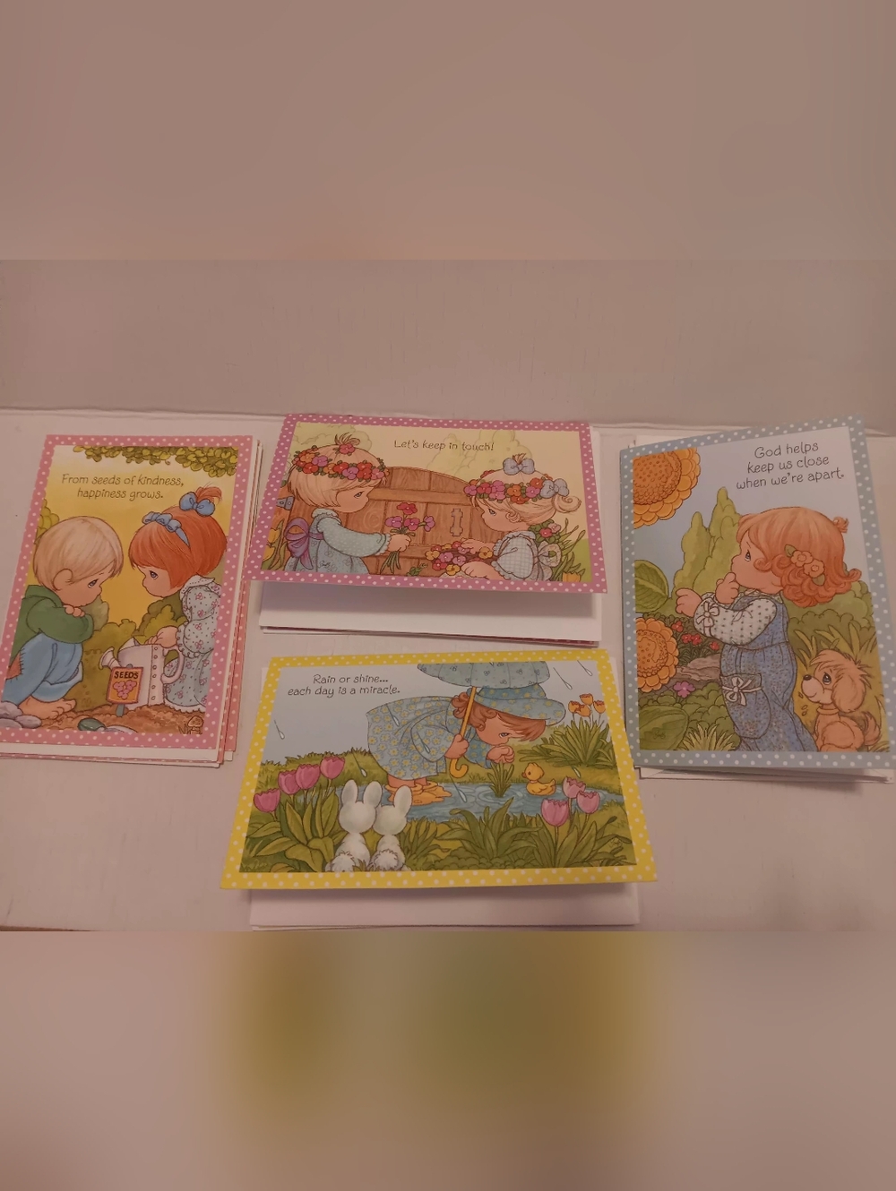 12 Vintage Hallmark 1996 Precious Moments Greeting Note Card Blank Rare 4 Design
